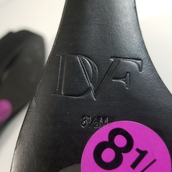 Diane Von Furstenberg Wedge Peep Toe Booties 8.5 M - Picture 8 of 8